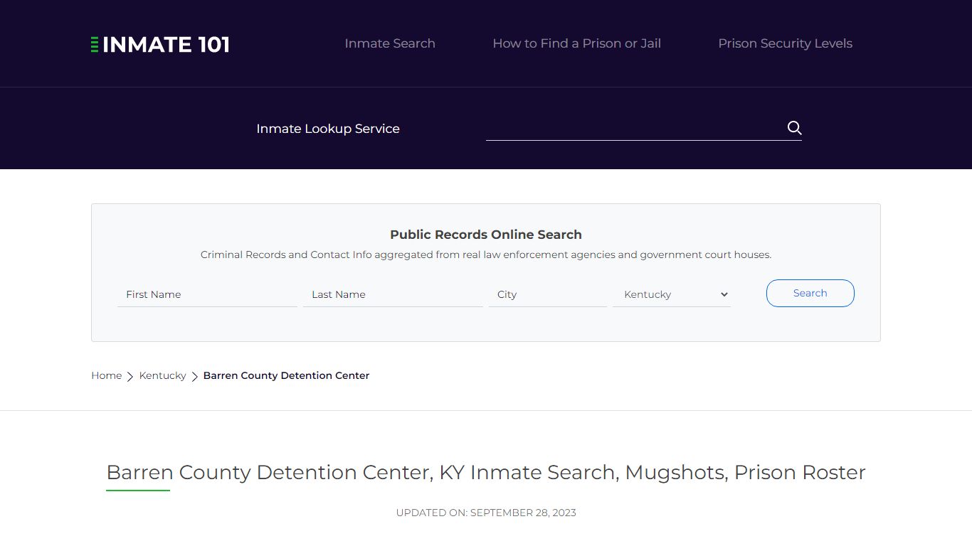 Barren County Detention Center, KY Inmate Search, Mugshots, Prison ...